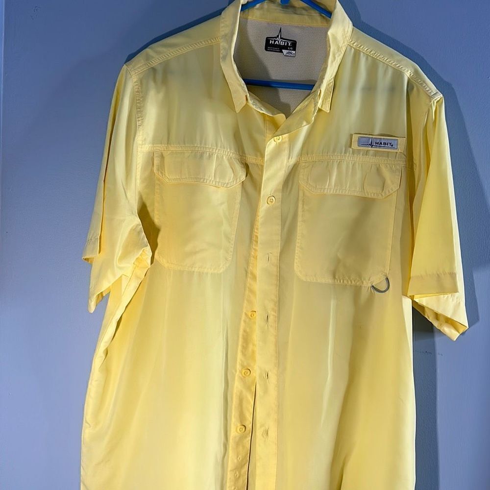 Habit Lg Yellow Fishing Shirt Polyester